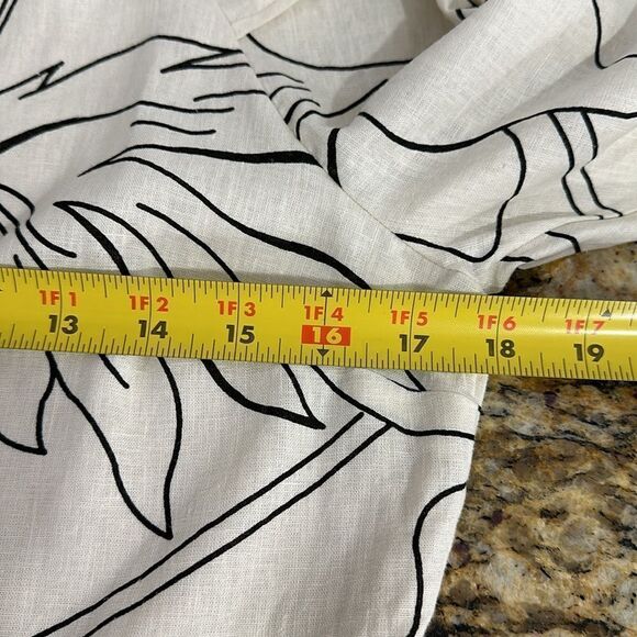 Banana Republic Linen Blend Mini Dress Stone Washed Tropical Print Size 8 - Picture 8 of 11